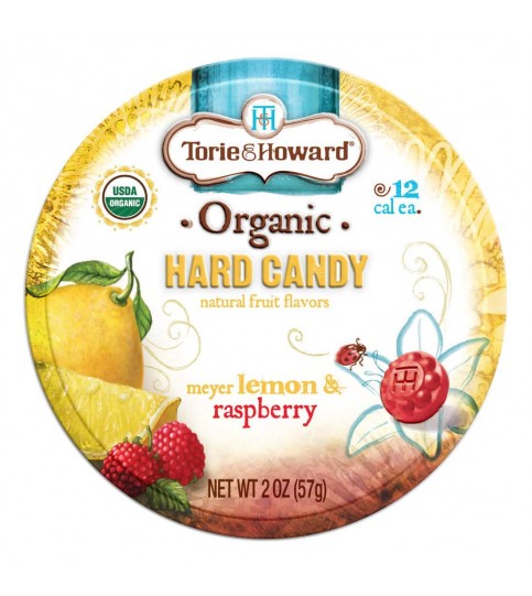 Torie and Howard Organic Hard Candy Lemon and Raspberry (8x2 OZ)