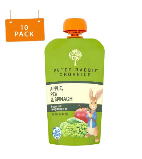 Peter Rabbit Organics Pea, Spinach & Apple Snack (10x4.4 Oz)