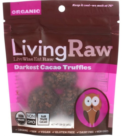 Living Raw Organic Darkest Cacao Truffles (12x1.59 Z )