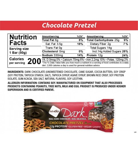 Nugo Chocolate Pretzel Bars (12x1.76Oz)