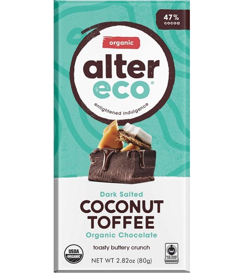 Alter Eco Dark Chocolate Coconut & Toffee (12x2.82 Oz)