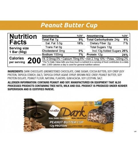 Nugo Peanut Butter Cup Bar (12x1.76 Oz)