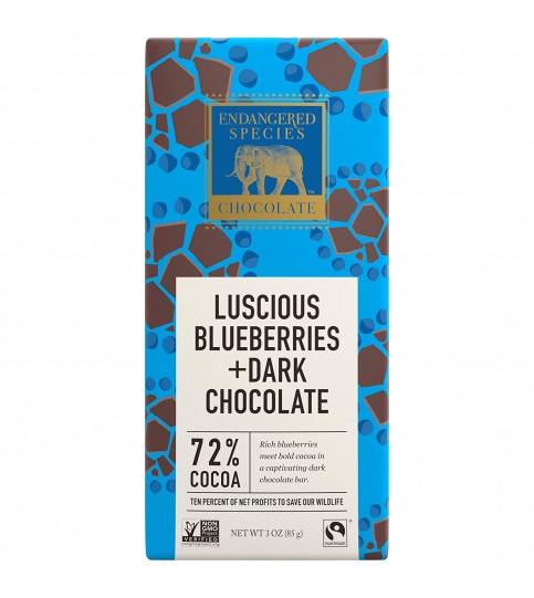 Endangered Species Dark Chocolate Bar Blueberry Turtle (12x3 Oz)