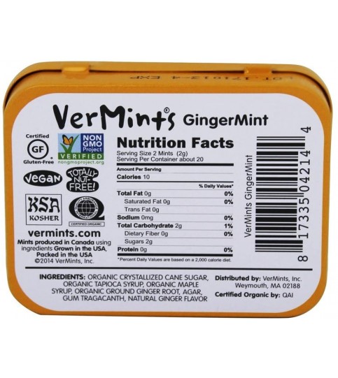 Vermints Gingermint Breathmints (6x1.41 Oz)