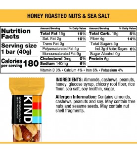 Kind Honey Roasted Nuts & Sea Salt Bar (12x1.4 OZ)