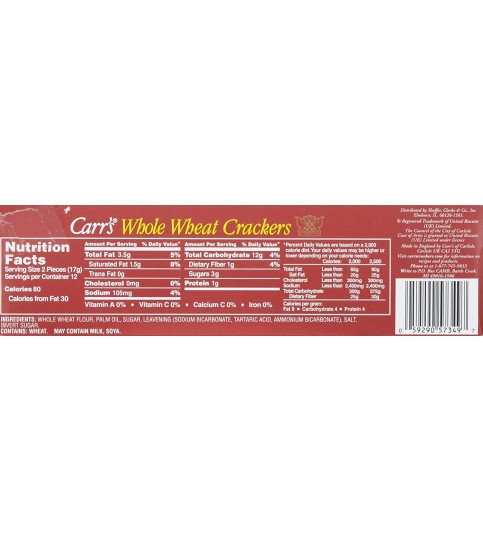 Carr's Whole Wheat Crackers (12x7Oz)