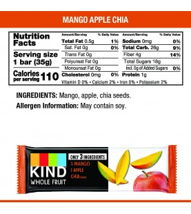 Kind Pressed Mango Apple Chia Bar (12x1.2 OZ)