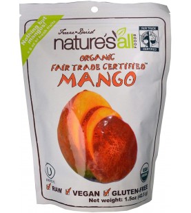 Nature's All Foods Free Trade Freeze Dried Raw Mango (12x1.2 Oz)