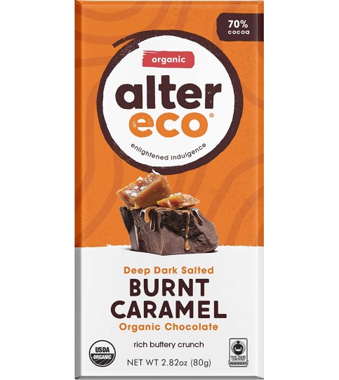 Alter Eco Dark Salted Burnt Caramel Organic Chocolate (12x2.82 OZ)