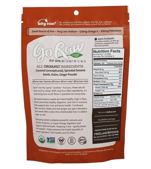 Go Raw Ginger Snap Super Cookie (12x3 OZ)