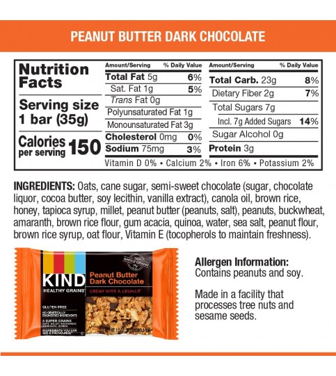 Kind Gran Bar, Drk Choc Peanutbutter (8/5x1.2 OZ)