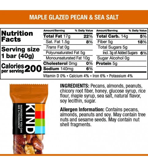 Kind Mapple Glzd Pecan/SeaSalt (12x1.4OZ )