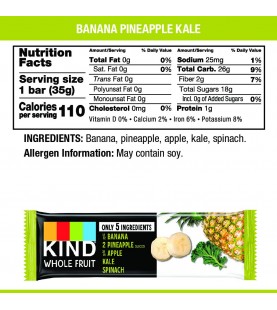 Kind Pressed Pineapple Pear Kale Spinach Bar (12x1.2 OZ)