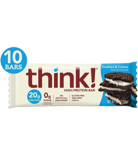 Think Thin Protein Bar Gluten Free Cookies And Cream (10x2.1Oz)