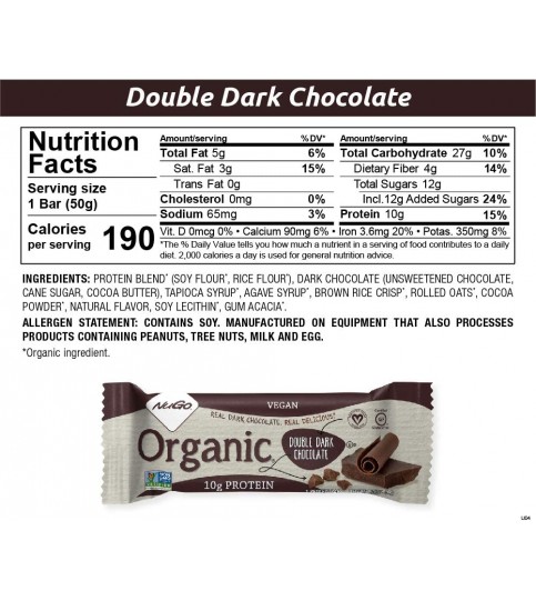 Nugo Double Dark Chocolate Bar (12x50 GM)