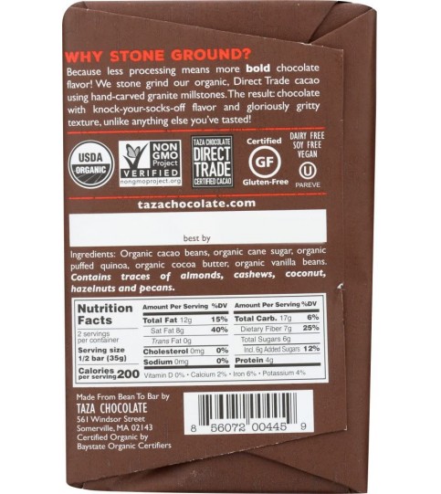 Taza Chocolate Cacao Nib Crunch (10x2.5 OZ)