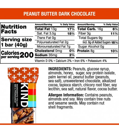 Kind Peanut Butter Dark Chocolate+Antioxidant Bar (12x1.4 Oz)