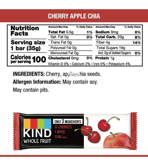 Kind Pressed Cherry Apple Chia Bar (12x1.2 OZ)