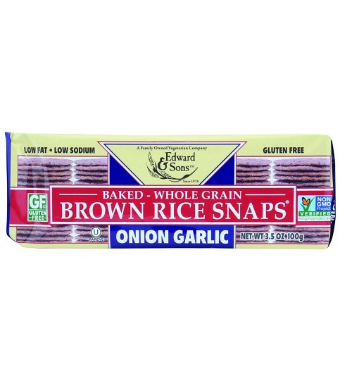 Edward & Sons Onion Garlic Fat Free Snaps (12x3.5 Oz)