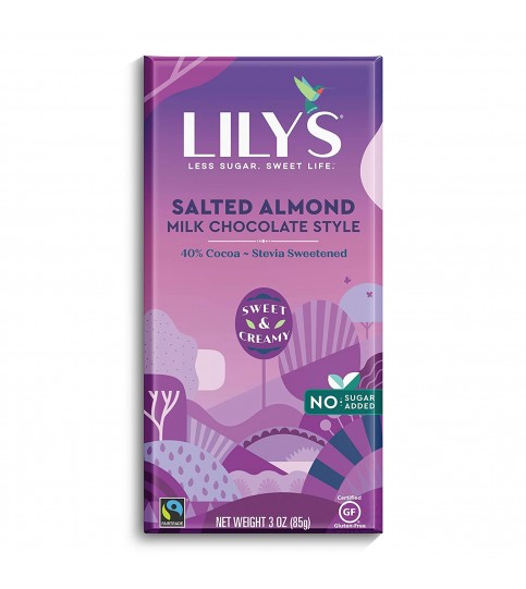 Lily's Sweets Milk Choc Salted Almonds, 40% (12x3 OZ)