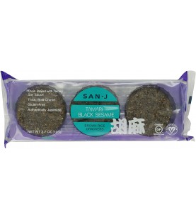 San-J Black Sesame Brown Rice Crackers (12x3.7 Oz)