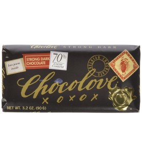 Chocolove Strong Dark Chocolate Bar (12x3.2 Oz)