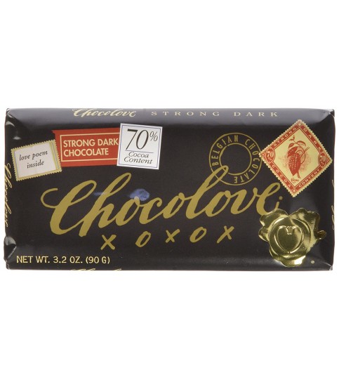 Chocolove Strong Dark Chocolate Bar (12x3.2 Oz)