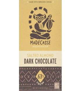 Madecasse Dark Chocolate 63% Salted Almond (10x2.64 OZ)