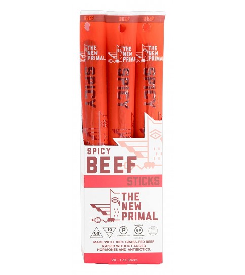 The New Primal Grass Fed Spicy Beef Sticks (20x1 OZ)