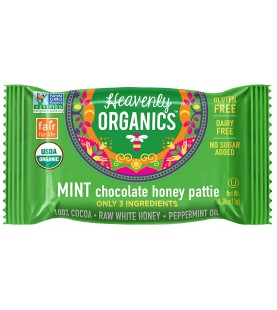 Heavenly Organics Raw Honey Chocolate Pattie, Mint (1x40 CT)