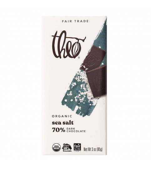 Theo Chocolate Sea Salt 70% Dark (12x3 OZ)