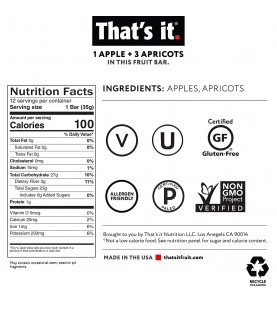 That's It Apple Apricot Fruit Bar (12x1.2 Oz)