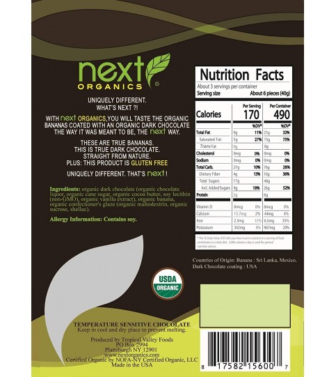 Next Organics Organic Dark Chocolate Bananas (6x4 OZ)