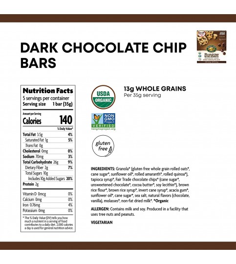 Nature's Path Dark Chocchp Bar GF (6x6.2OZ )