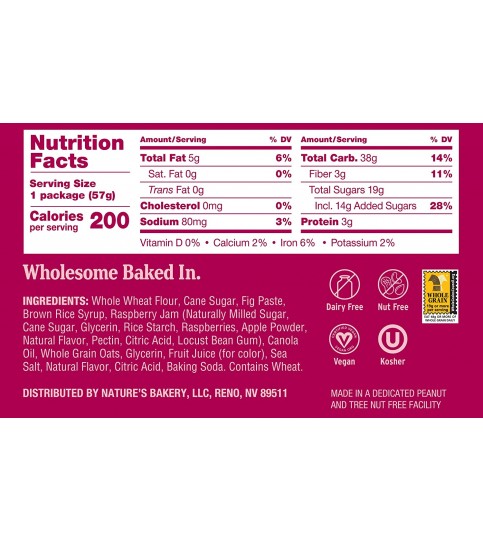 Nature's Bakery Fig Bar Raspberry (12x2 OZ)