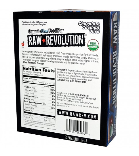 Raw Revolution Chocolate Coconut Bliss (12x1.8 Oz)