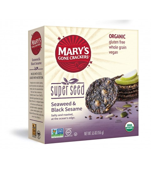 Mary's Gone Crackers Super Seed Seaweed & Black Sesame (6x5.5 OZ)