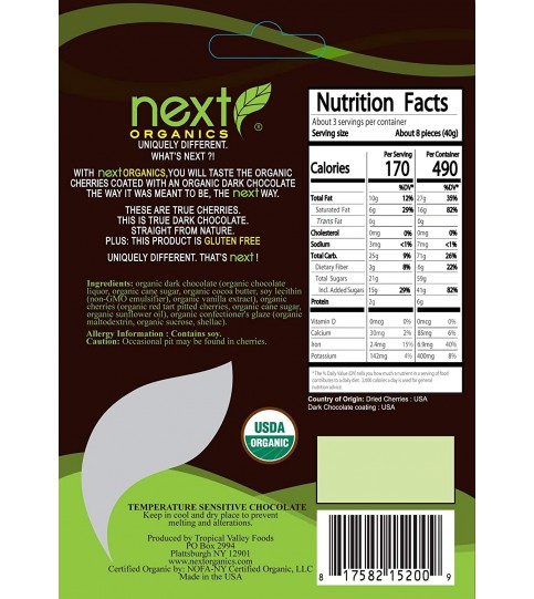 Next Organics Organic Dark Chocolate Cherries (6x4 OZ)