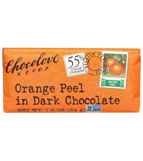 Chocolove Dark Chocolate Orange Peel Mini Bar (12x1.2 Oz)