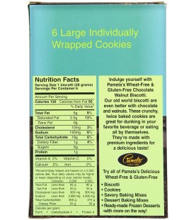 Pamela's Chocolate Walnut Biscotti Gluten Free (8x6 Oz)