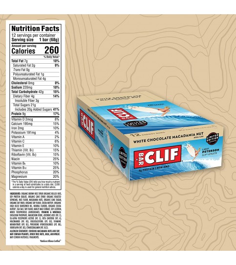 Clif Bar Org White Choc Macadamia Clif Bar Bar (12x2.4 Oz)