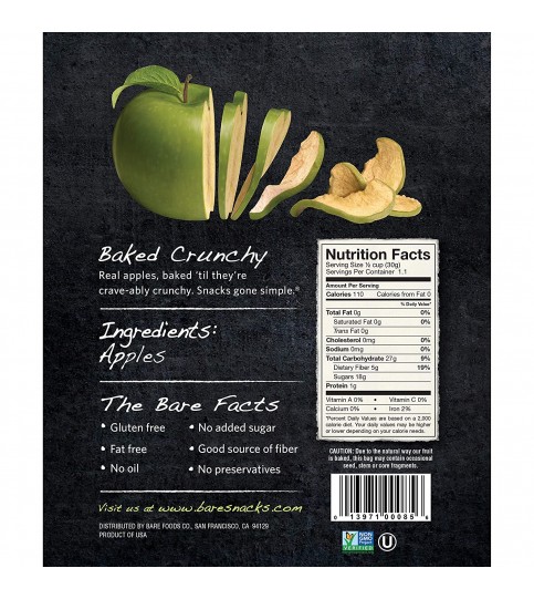 Bare Organic Granny Smith Apple Chips (12x3.4 OZ)