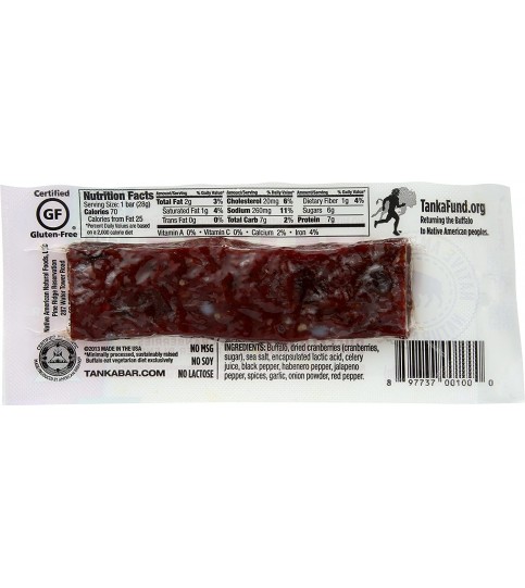 Tanka Natural Buffalo Cranberry Hot Bar (12x1 Oz)