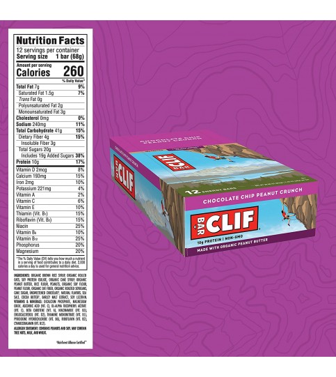 Clif Bar Choc Chip Peanut Crunch Clif Bar Bar (12x2.4 Oz) $17.76