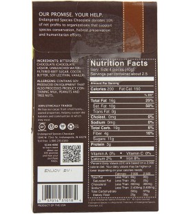 Endangered Species Bite Size Dark Chocolate 72 % Cocoa (6x10 CT)