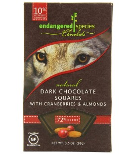 Endangered Species Bite Size Dark Chocolate With Cranberries (6x10 CT)