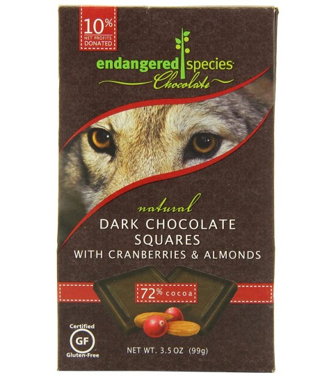 Endangered Species Bite Size Dark Chocolate With Cranberries (6x10 CT)