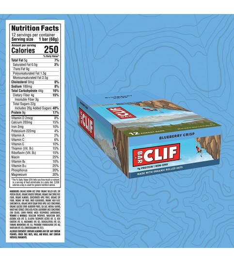 Clif Bar Organic Blueberry Crisp Bar (12x2.4 Oz)