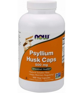 NOW Supplements, Psyllium Husk Caps 500 mg, 500 Veg Capsules