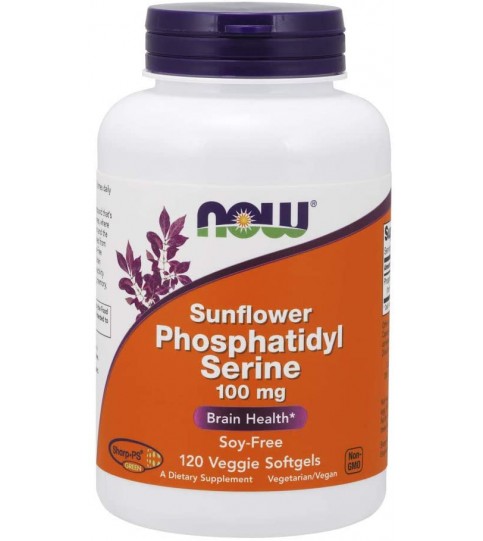 NOW Supplements, Sunflower Phosphatidyl Serine 100 mg, 120 Softgels